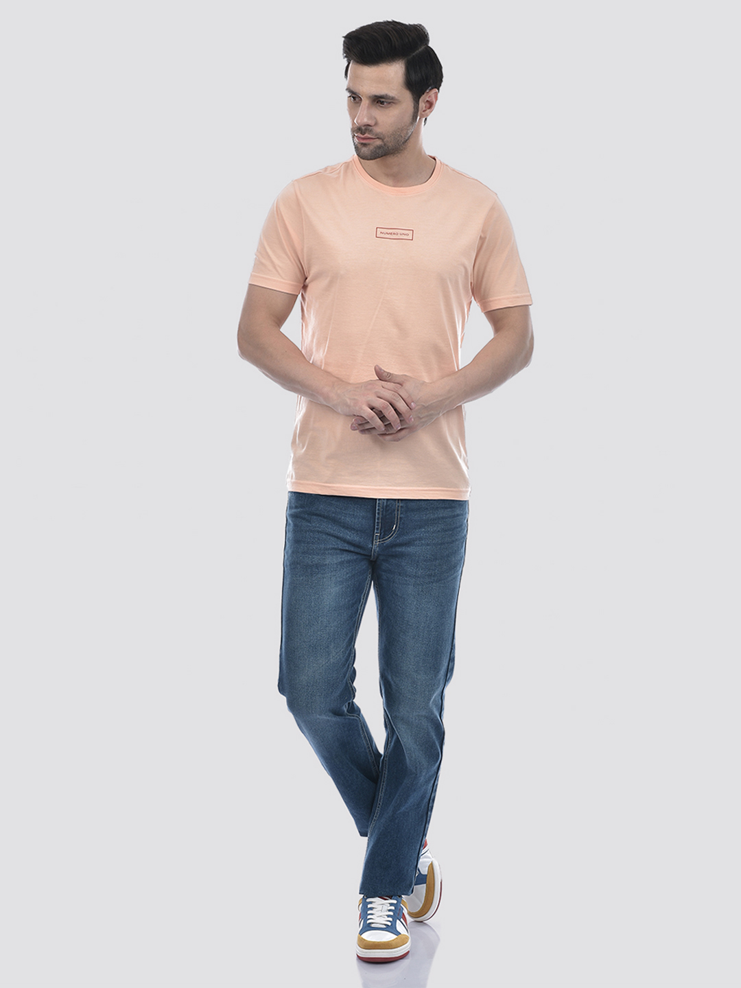 Numero Uno Men Solid Multicolor T-Shirt